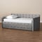 Baxton Studio Jona Grey Velvet and Button Tufted Twin Size Daybed with Trundle 169-10845 - alternate 8